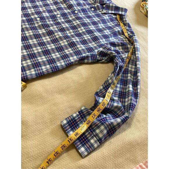 Roundtree  Yorke Men Blue Plaid Long XL - Picture 3 of 8